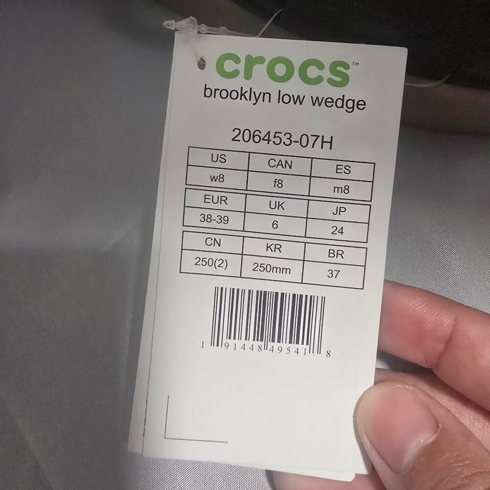 Crocs Brooklyn Low Wedge Black Mushroom Women's 8 - Picture 5 of 5